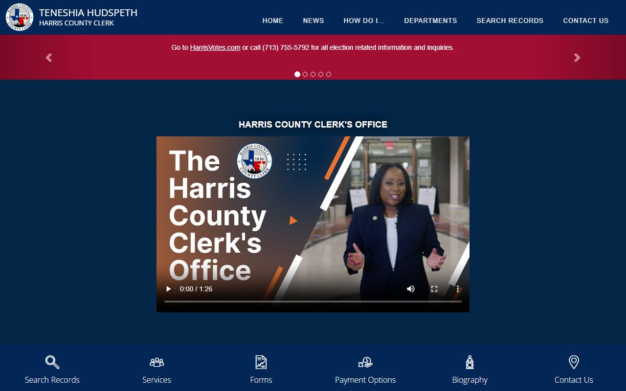 Harris County court docket records County Clerk website