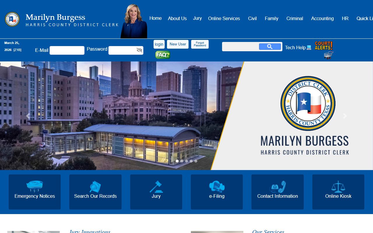 Harris County court docket records District Clerk website
