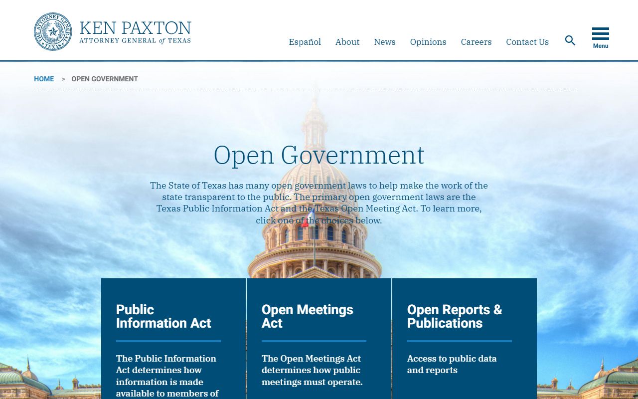 Texas Attorney General open records portal - Texas court docket records