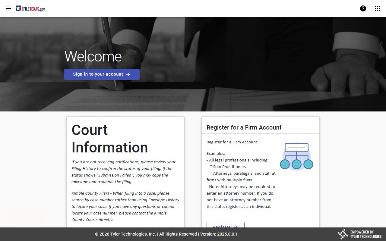 eFileTexas electronic filing system - Texas court docket records