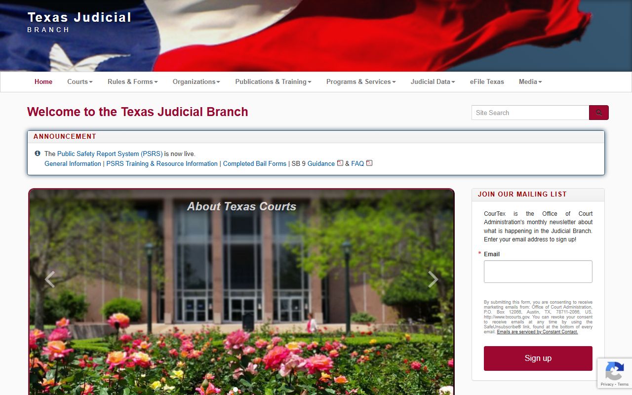 Texas Judicial Branch homepage - Texas court docket records