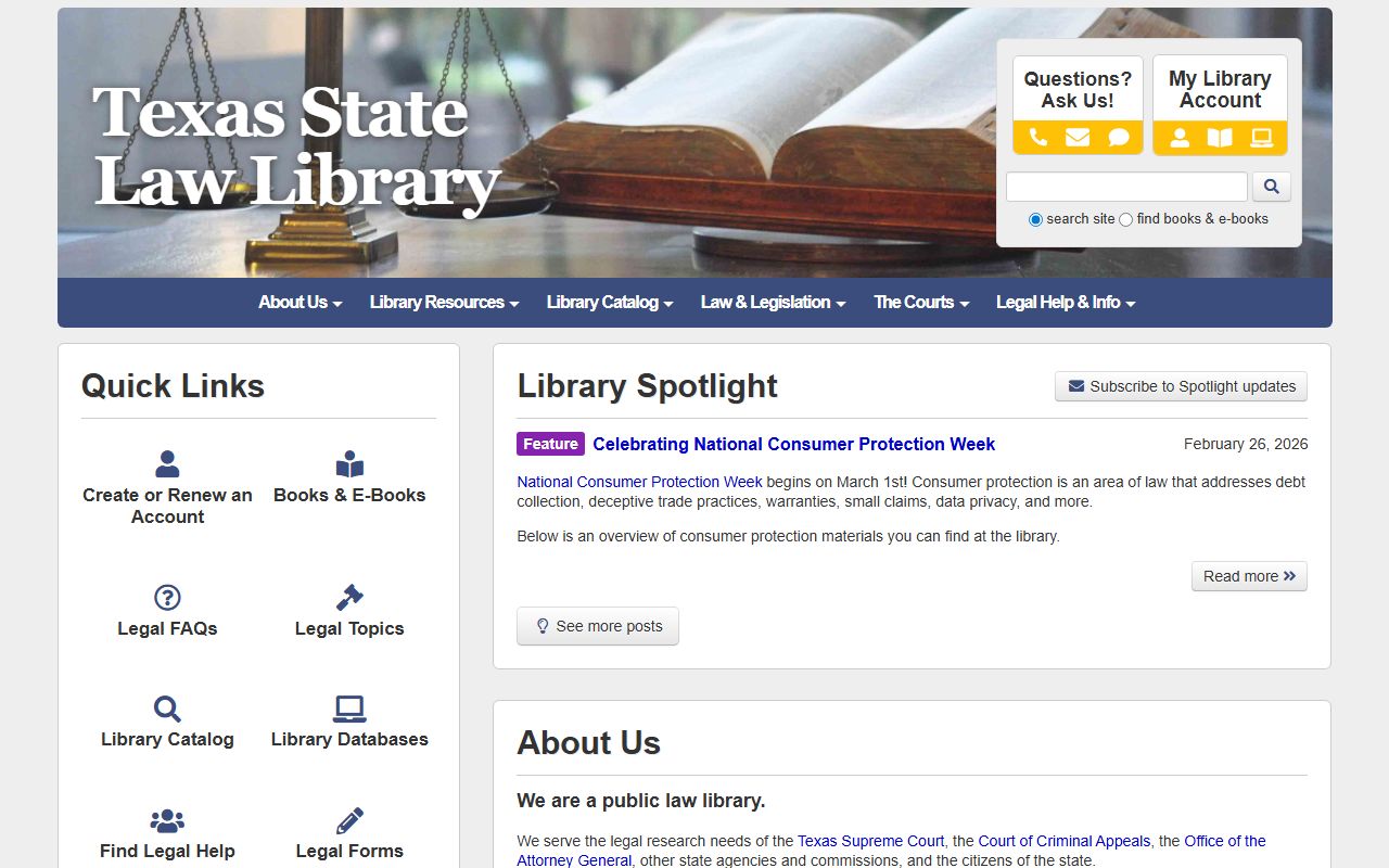 Texas State Law Library - Texas court docket records